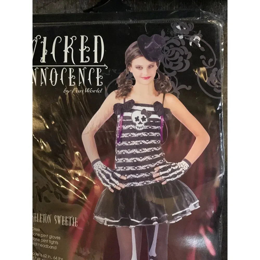 Teen Wicked Innocence Skeleton Sweetie Halloween Costume Juniors 0-9